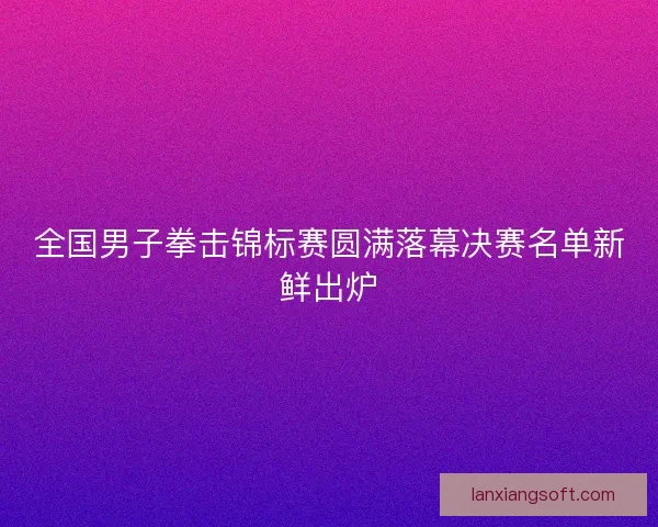 全国男子拳击锦标赛圆满落幕决赛名单新鲜出炉 全国男子拳击锦标赛圆满落幕决赛名单新鲜出炉